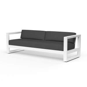 Newport Aluminum Patio Sofa in Spectrum Carbon w/ No Welt By Sunset West