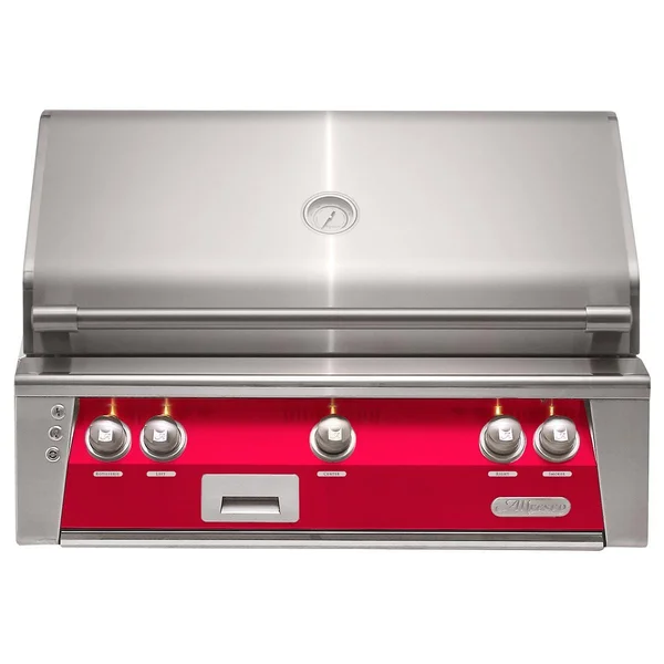 Alfresco ALXE 36-Inch Built-In Natural Gas Grill With Sear Zone And Rotisserie in Raspberry Red - ALXE-36SZ-NG-S3027