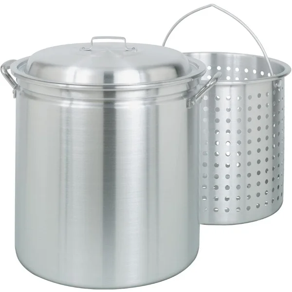 Bayou Classic Pots With Basket 60 Quart Aluminum Steam/Fry/Boil Stock Pot
