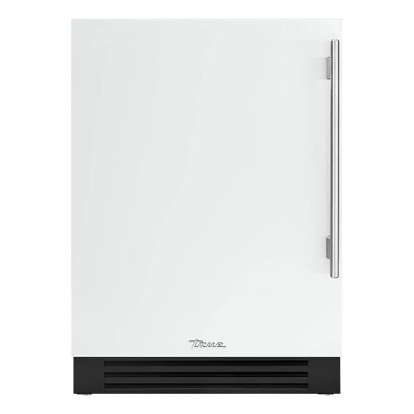 True 24 Inch 5.6 Cu. Ft. Left Hinge Outdoor Refrigerator - Matte White w/ Stainless Steel Handles - TUR-24-L-OP-C~DSK-030-H04