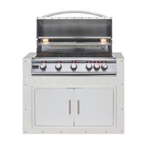 BBQGuys Signature 48-Inch Ready for Finish Outdoor Kitchen Module w/ Blaze LTE 40-Inch Propane Grill & Double Doors