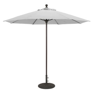 Galtech 9 Ft. Octagonal Aluminum Patio Market Umbrella W/ Push Lift - Black Frame W/ Sunbrella Canvas Canvas Canopy
