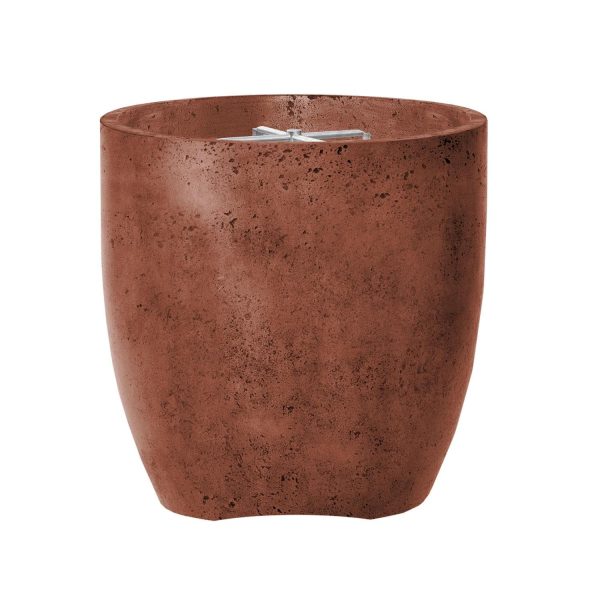 Bloomview 2 24 Inch Round GFRC Propane Fire Bowl in Cafe by Lakeview Outdoor Designs