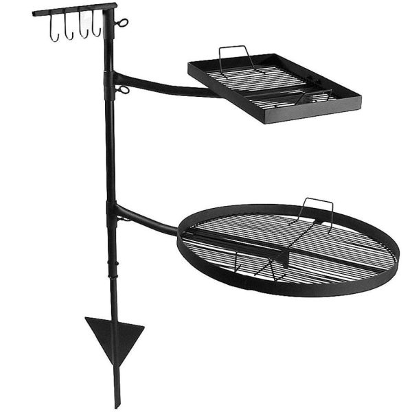 Ultimate Patio Steel Dual Fire Pit Campfire Cooking Grill System