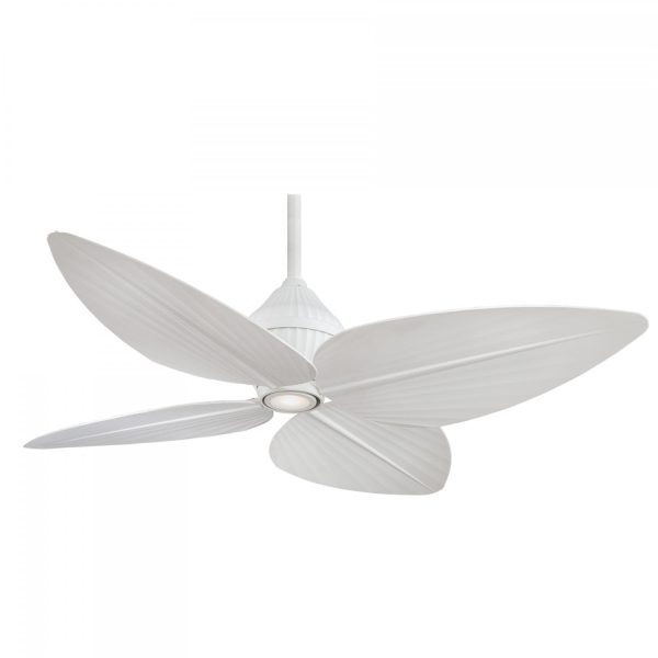 Minka-Aire Gauguin 52-Inch 4-Blade LED Ceiling Fan in Flat White Finish W/ Flat White Blades & Integrated Light - F581L-WHF