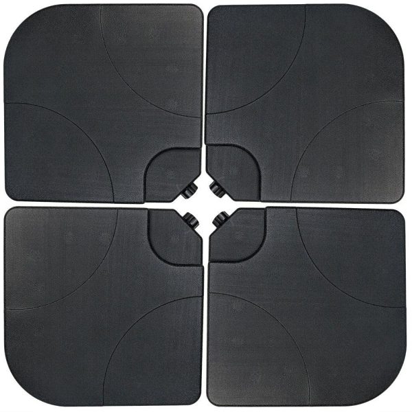 Ultimate Patio 200 Lb Water/Sand Fillable Cantilever Umbrella Base Weights - Black - Set of 4