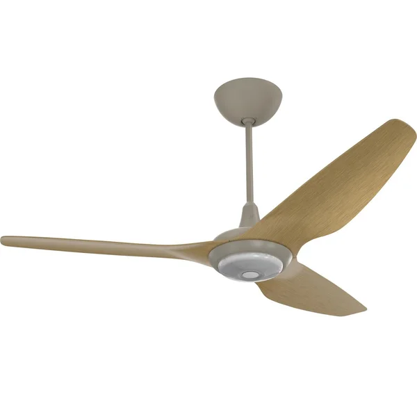 Big Ass Fans 60-Inch Haiku Ceiling Fan Universal Mount W/12-Inch Downrod & Downlight in Satin Nickel/Caramel - MK-HK4-052506A470F504G10I12S2