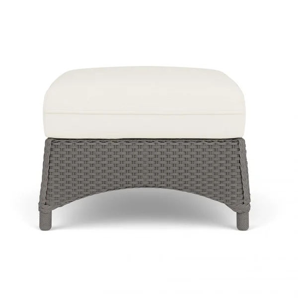 Mandalay Lloyd Loom Ottoman in Pewter/Sailcloth Salt by Lloyd Flanders