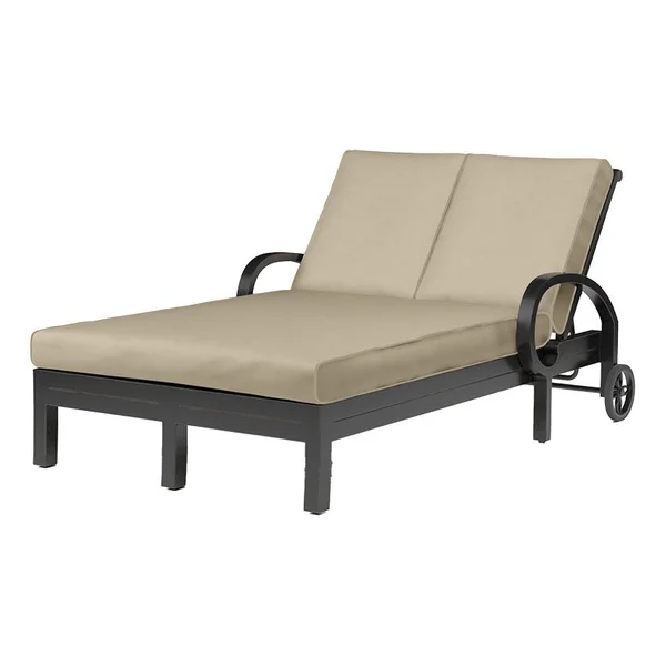 Monterey Aluminum Double Chaise Lounge in Copper/Linen Stone w/ Selt Welt by Sunset West