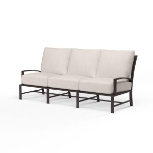 La Jolla Aluminum Patio Sofa in Canvas Natural w/ Self Welt By Sunset West