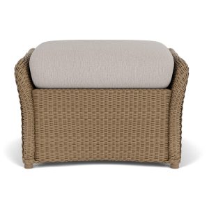 Weekend Retreat Lloyd Loom Ottoman in Fawn/Remy Cloud by Lloyd Flanders
