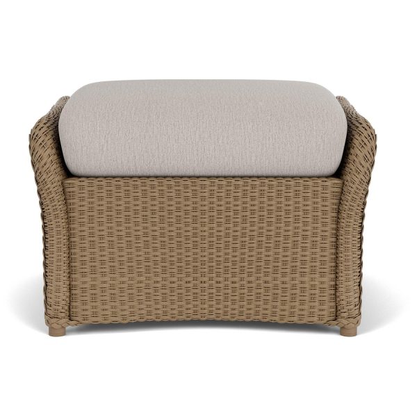 Weekend Retreat Lloyd Loom Ottoman in Fawn/Remy Cloud by Lloyd Flanders