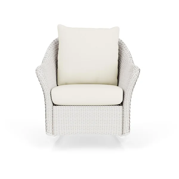 Weekend Retreat Lloyd Loom Rocking Chair in White/Sailcloth Salt by Lloyd Flanders