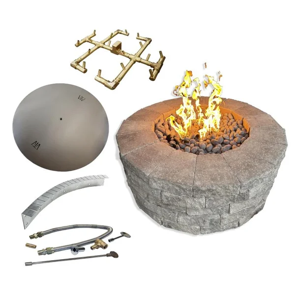 25 Inch Round Brass Natural Gas Fire Pit Enclosure in by Warming Trends