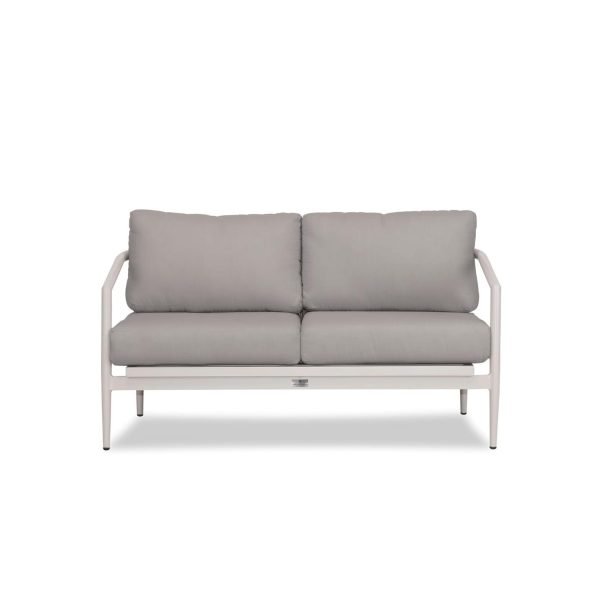 Midnight Cove 2 Person Aluminum Loveseat in Urban Stone/Canvas Charcoal by Lakeview Outdoor Designs