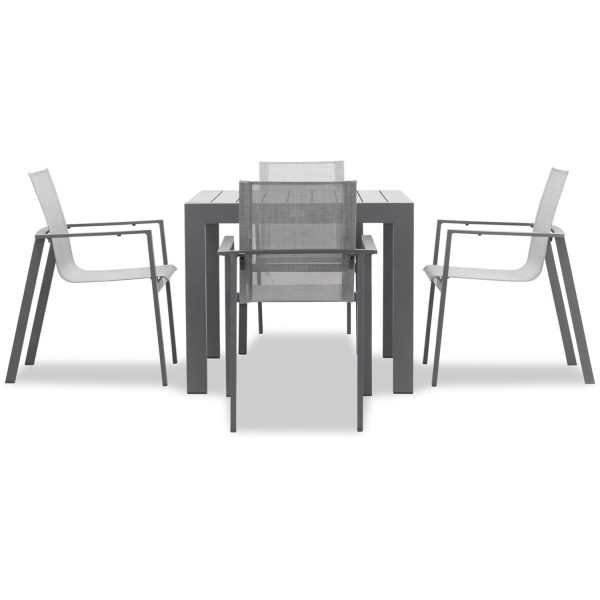 Spring Bay 5 Pc Aluminum Dining Set in Slate/Slate by Lakeview Outdoor Designs