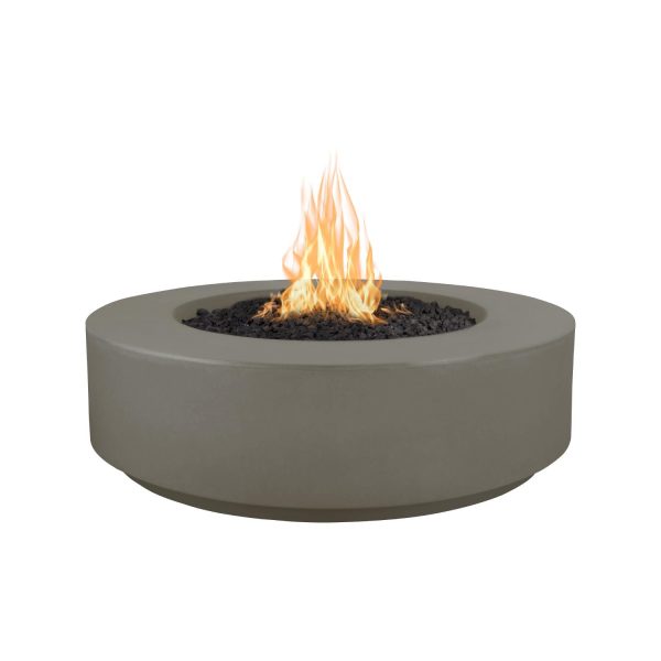 Florence 42 Inch Round GFRC Propane Fire Pit w/ Glow Plug in Ash by The Outdoor Plus