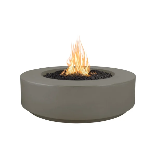 Florence 42 Inch Round GFRC Natural Gas Fire Pit w/ Glow Plug in Ash by The Outdoor Plus