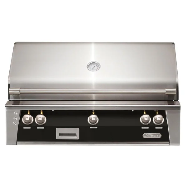 Alfresco ALXE 42-Inch Built-In Natural Gas Grill With Sear Zone And Rotisserie in Jet Black Gloss - ALXE-42SZ-NG-S9005
