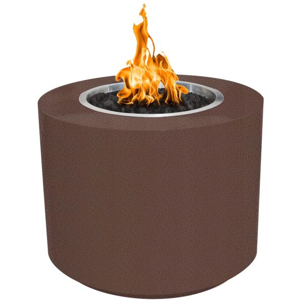 Beverly 42 Inch Round Powder Coated Steel Propane Fire Pit w/ Glow Plug in Copper by The Outdoor Plus