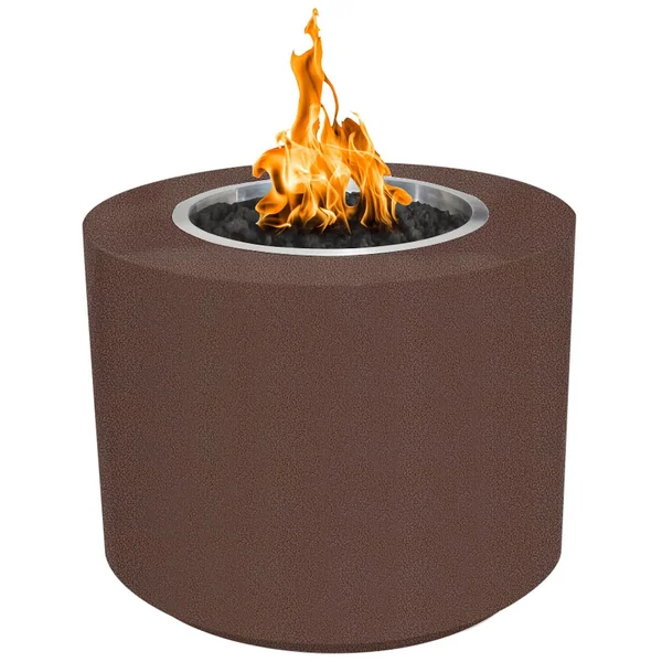 Beverly 42 Inch Round Powder Coated Steel Propane Fire Pit in Copper by The Outdoor Plus