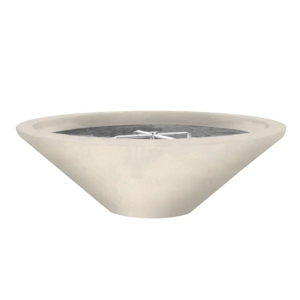 Ironwood Pedestal 31 Inch Round GFRC Natural Gas Fire Bowl in Coastal by Lakeview Outdoor Designs