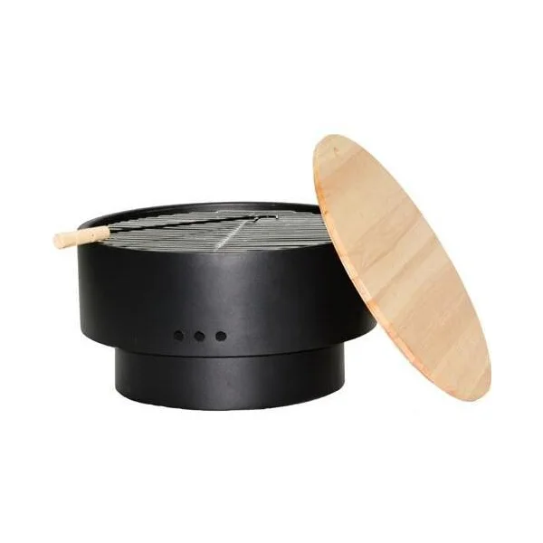 24 Inch Round Steel Wood-Burning Fire Pit in Black by Ultimate Patio