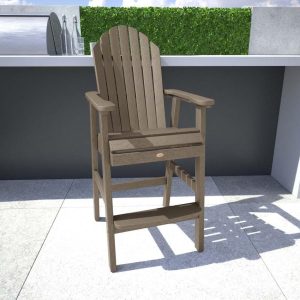 Dream Bay Recycled Plastic Bar Stool in Woodland Brown by Lakeview Outdoor Designs