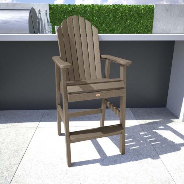 Dream Bay Recycled Plastic Bar Stool in Woodland Brown by Lakeview Outdoor Designs