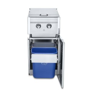 Crown Verity Infinite Series 18-Inch Stainless Steel Cabinet Module w/ Propane Dual Side Burner & Garbage Bin Holder (Bulk Tanks Only) - ICM-SB-SIBULK-GH