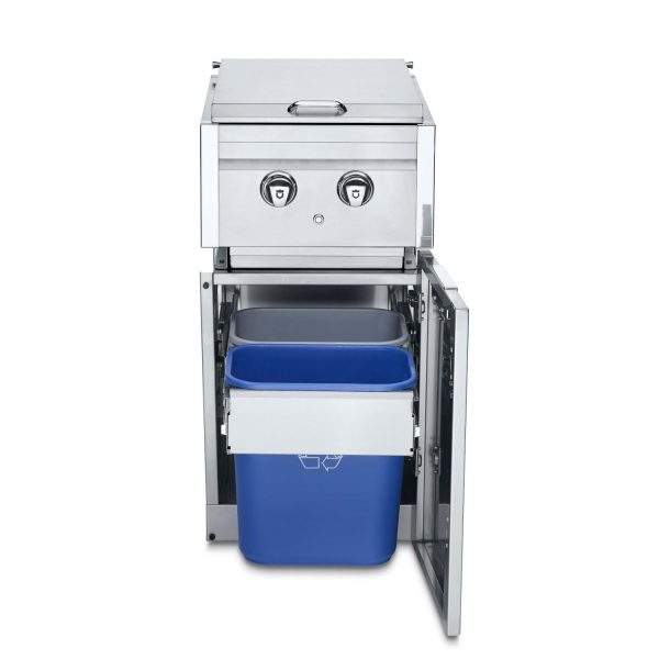 Crown Verity Infinite Series 18-Inch Stainless Steel Cabinet Module w/ Propane Dual Side Burner & Garbage Bin Holder (Bulk Tanks Only) - ICM-SB-SIBULK-GH