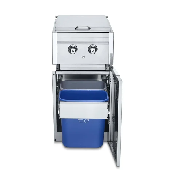 Crown Verity Infinite Series 18-Inch Stainless Steel Cabinet Module w/ Natural Gas Dual Side Burner & Garbage Bin Holder - ICM-SBNG-GH