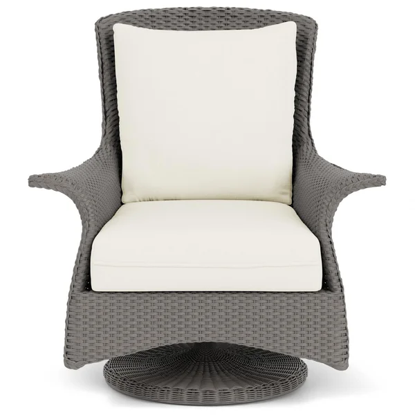 Mandalay Lloyd Loom Swivel Rocker Club Chair in Pewter/Sailcloth Salt by Lloyd Flanders