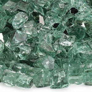 BBQGuys Signature 1/2-Inch Evergreen Reflective Fire Glass - 10 Pounds