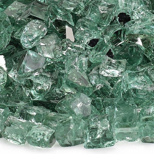 BBQGuys Signature 1/2-Inch Evergreen Reflective Fire Glass - 10 Pounds