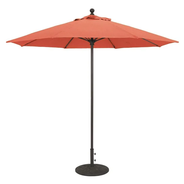 Galtech 9 Ft. Octagonal Aluminum Patio Market Umbrella W/ Push Lift - Antique Bronze Frame W/ Sunbrella Canvas Brick Canopy