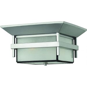Hinkley Lighting Harbor Two Light 12-Inch Outdoor Ceiling Light - Titanium - 2573TT
