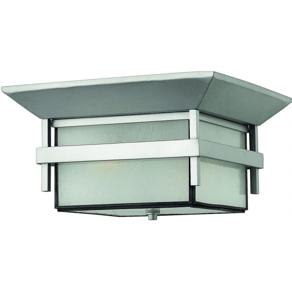 Hinkley Lighting Harbor Two Light 12-Inch Outdoor Ceiling Light - Titanium - 2573TT