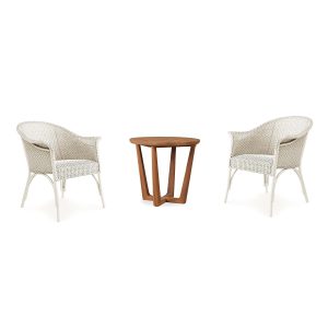 Timeless View 3 Pc Wicker Seating Set w/ Club Chairs in Ivory by Lakeview Outdoor Designs