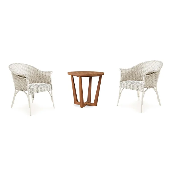 Timeless View 3 Pc Wicker Seating Set w/ Club Chairs in Ivory by Lakeview Outdoor Designs