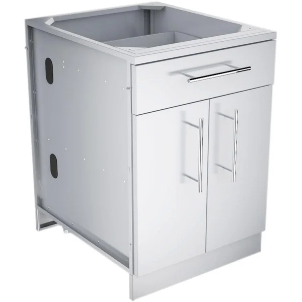 Sunstone 24-Inch Outdoor Kitchen Double Door and Drawer Island Cabinet - SBC24CDD