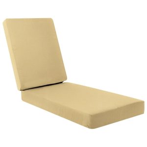 Sunbrella Canvas Wheat Long Outdoor Replacement Chaise Lounge Cushion W/ Knife Edge By BBQGuys Signature