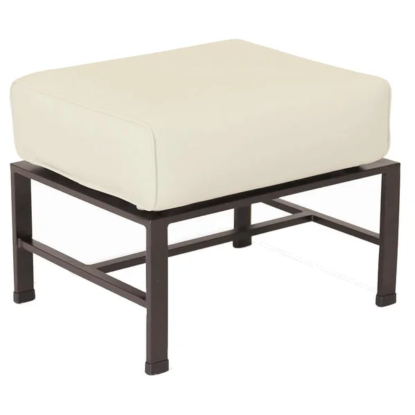 La Jolla Aluminum Ottoman in Espresso/Canvas Flax by Sunset West