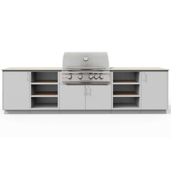 Urban Bonfire Savannah 32 Outdoor Kitchen w/ Blaze LTE Propane Grill, Danae Dekton Countertop & Chantilly Finish - B-Savannah-32-Blaze-Danae-Chantilly