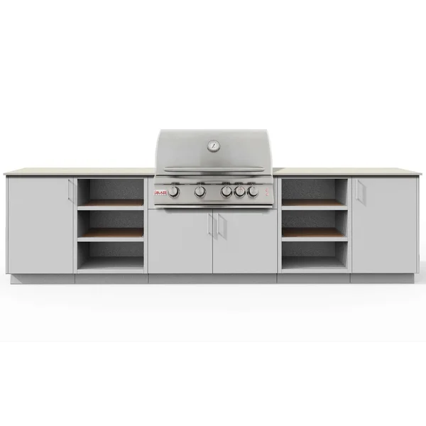 Urban Bonfire Savannah 32 Outdoor Kitchen w/ Blaze LTE Propane Grill, Danae Dekton Countertop & Chantilly Finish - B-Savannah-32-Blaze-Danae-Chantilly