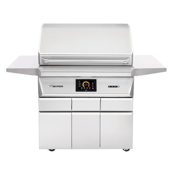 Twin Eagles Wi-Fi Controlled 36-Inch Stainless Steel Pellet Grill and Smoker with Rotisserie On Deluxe Cart