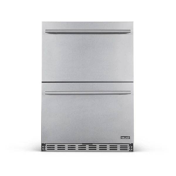 NewAir 24-Inch 4.1 Cu. Ft. Built-in 20 Bottle & 80 Can Dual Drawer Wine & Beverage Fridge - NOF100SS00