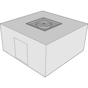 Unfinished 36 Inch Square GFRC Fire Pit Enclosure in by The Outdoor Plus