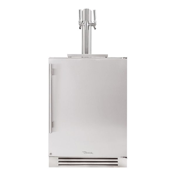 True 24 Inch Right Hinge Outdoor Dual Tap Beverage Dispenser - Stainless Steel - TUR-24DD-R-SS-C