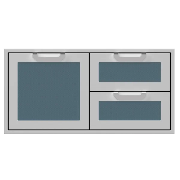 Hestan 42-Inch Double Drawer And Single Storage Door Combo - Pacific Fog - AGSDR42-GG